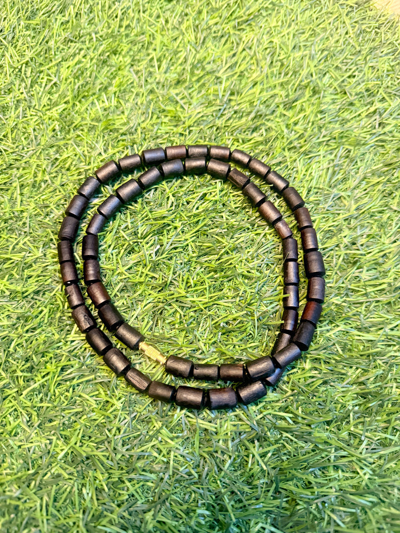 2 Round Original Black beads Tulsi ￼mala pyarovrindavanstore.com