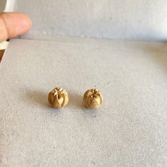 Handmade Tulsi earrings, Kamal shape ￼