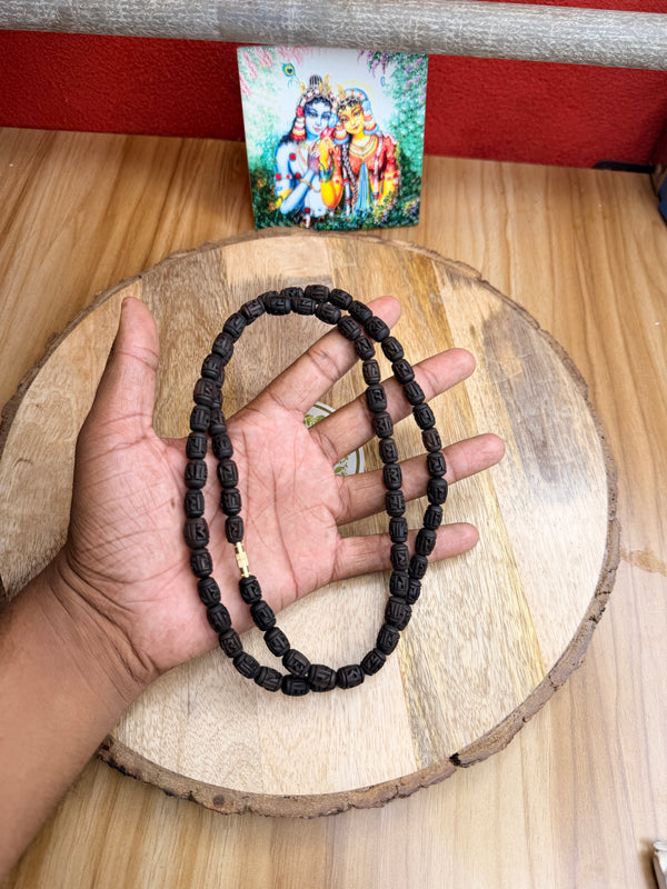 2 Round Handmaid Radha naam black beads original tulsi Kanthi mala