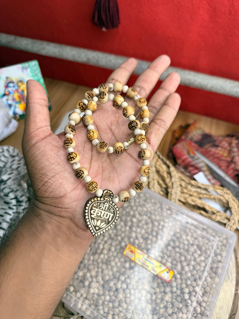 Shree Krishn lockit & Radha naam tulsi beads original tulsi mala