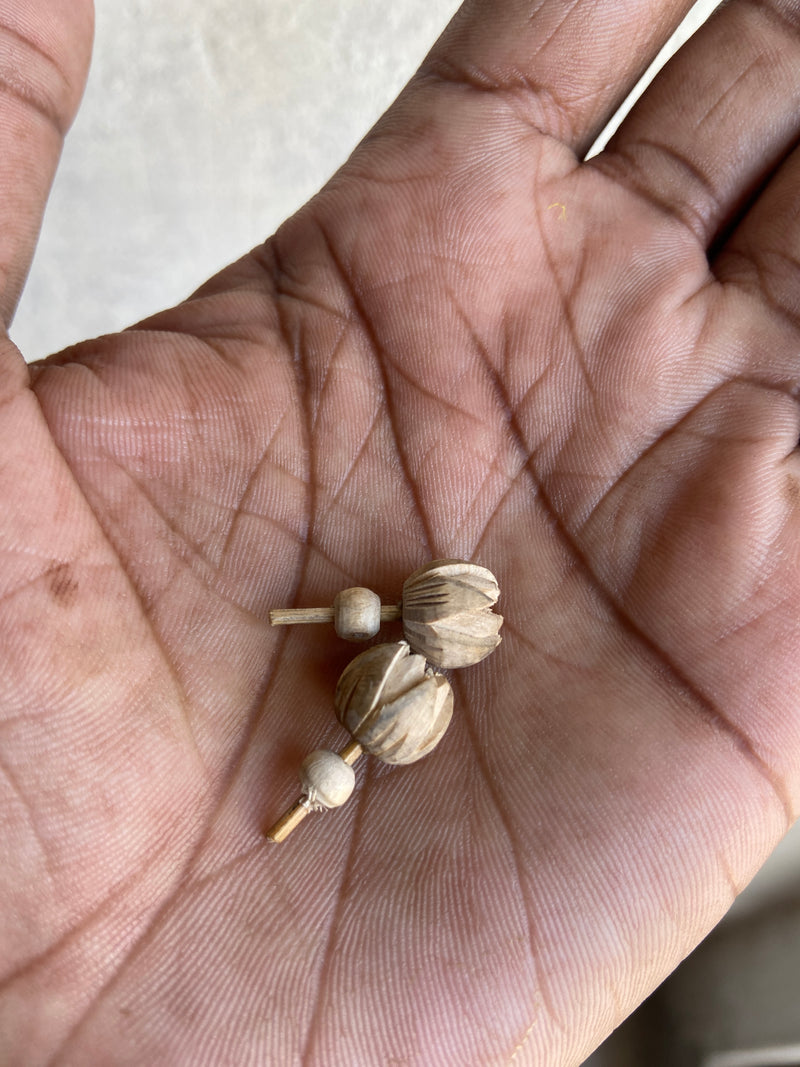 Handmade Tulsi earrings, Kamal shape ￼