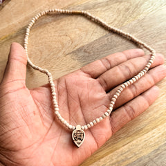 Radha Naam Small Tulsi Locket & Original Tulsi Kanthi Mala | Handmade Natural Tulsi Necklace | Pyaro Vrindavan Store
