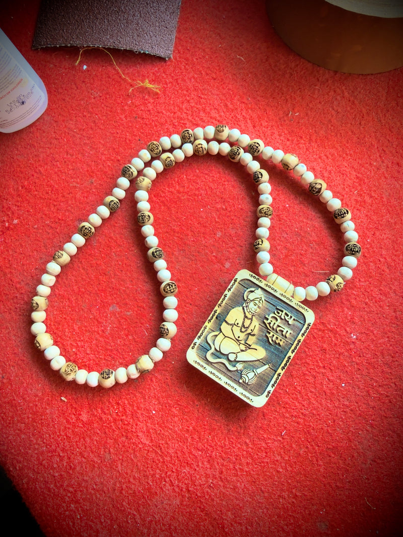 Hanuman ji tulsi lockit , Ram name beads mala [22inch]