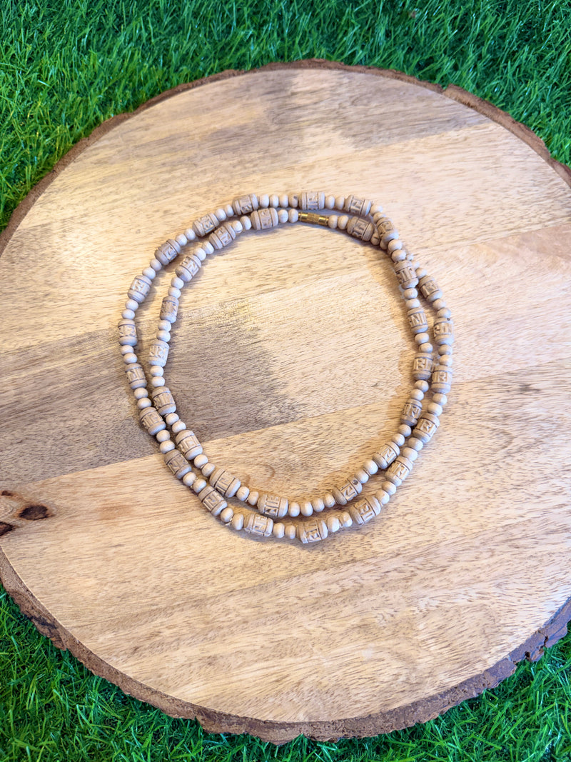 2 Round Handmade Radha naam beads original tulsi Kanthi mala
