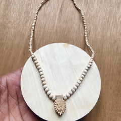 Radha Small Handemade Tulsi 🌿 Locket Round Beads And Barik Beads Kanthi Mala ( 18 inch ) original Tulsi Mala ￼