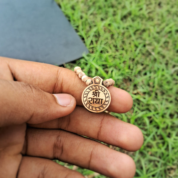 shree radha name tulsi locket mala