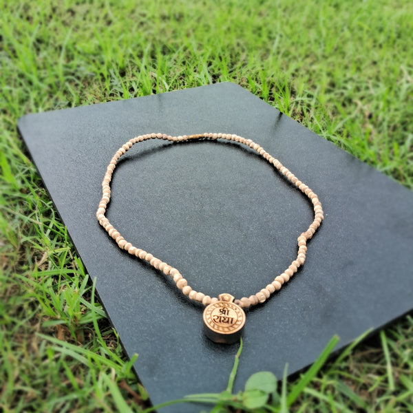 shree radha name tulsi locket mala