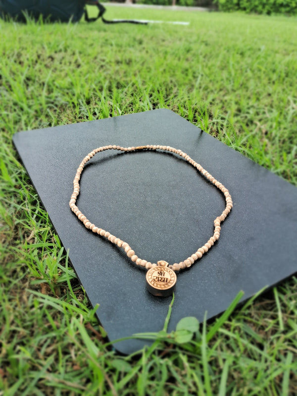 shree radha name tulsi locket mala