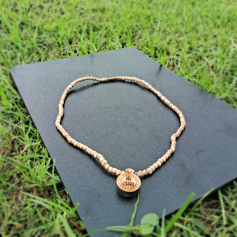 shree radha name tulsi locket mala
