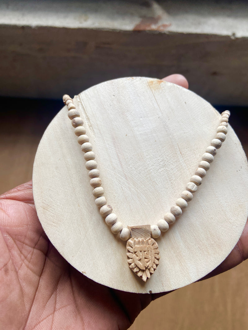 Radha Small Handemade Tulsi 🌿 Locket Round Beads And Barik Beads Kanthi Mala ( 18 inch ) original Tulsi Mala ￼