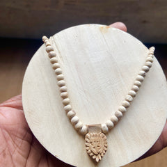 Radha Small Handemade Tulsi 🌿 Locket Round Beads And Barik Beads Kanthi Mala ( 18 inch ) original Tulsi Mala ￼