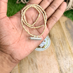 Small Beads Original Tulsi Kanthi Mala | Silver Locket with Narayan Kavach & Braj Raj | Natural Tulsi Mala