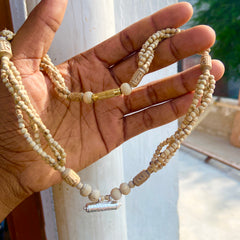 Silver Kavch Fill With Brajraj and 4 Layers Original Tulsi 🌿 Mala ( 18 Inch ) pyarovrindavanstore