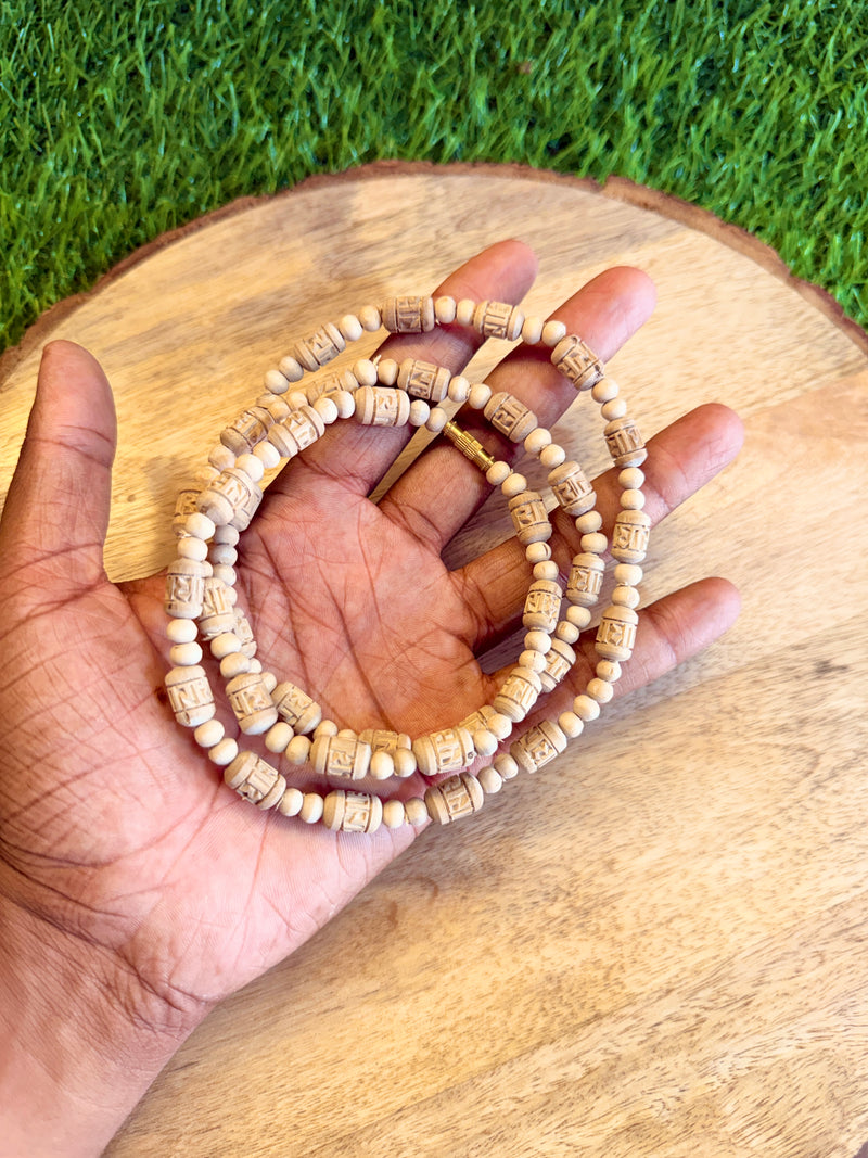 2 Round Handmade Radha naam beads original tulsi Kanthi mala