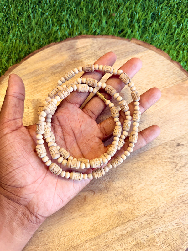 2 Round Handmade Radha naam beads original tulsi Kanthi mala