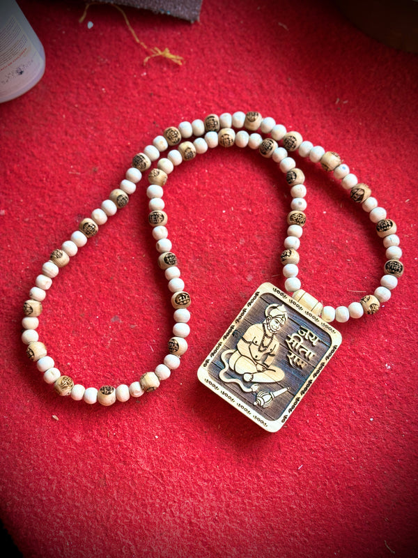 Hanuman ji tulsi lockit , Ram name beads mala [22inch]
