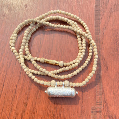 2 Round Silver Kavch Fill Brajraj &Barik Kanthi Mala (32 Inch) Original Tulsi mala   pyarovrindavanstore￼