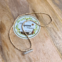 Small Beads Original Tulsi Kanthi Mala | Silver Locket with Narayan Kavach & Braj Raj | Natural Tulsi Mala