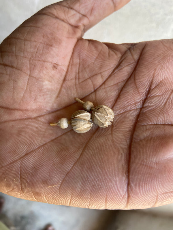 Handmade Tulsi earrings, Kamal shape ￼