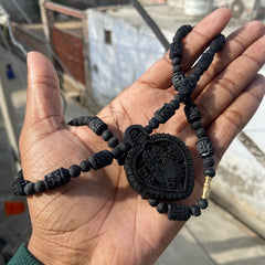 Radhakrishnan Tulsi 🌿 Black  Locket & Radha naam handmade tulsi Black beats (18 inch )