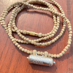 2 Round Silver Kavch Fill Brajraj &Barik Kanthi Mala (32 Inch) Original Tulsi mala   pyarovrindavanstore￼