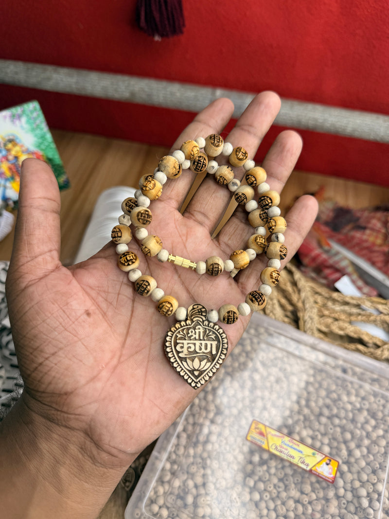 Shree Krishn lockit & Radha naam tulsi beads original tulsi mala