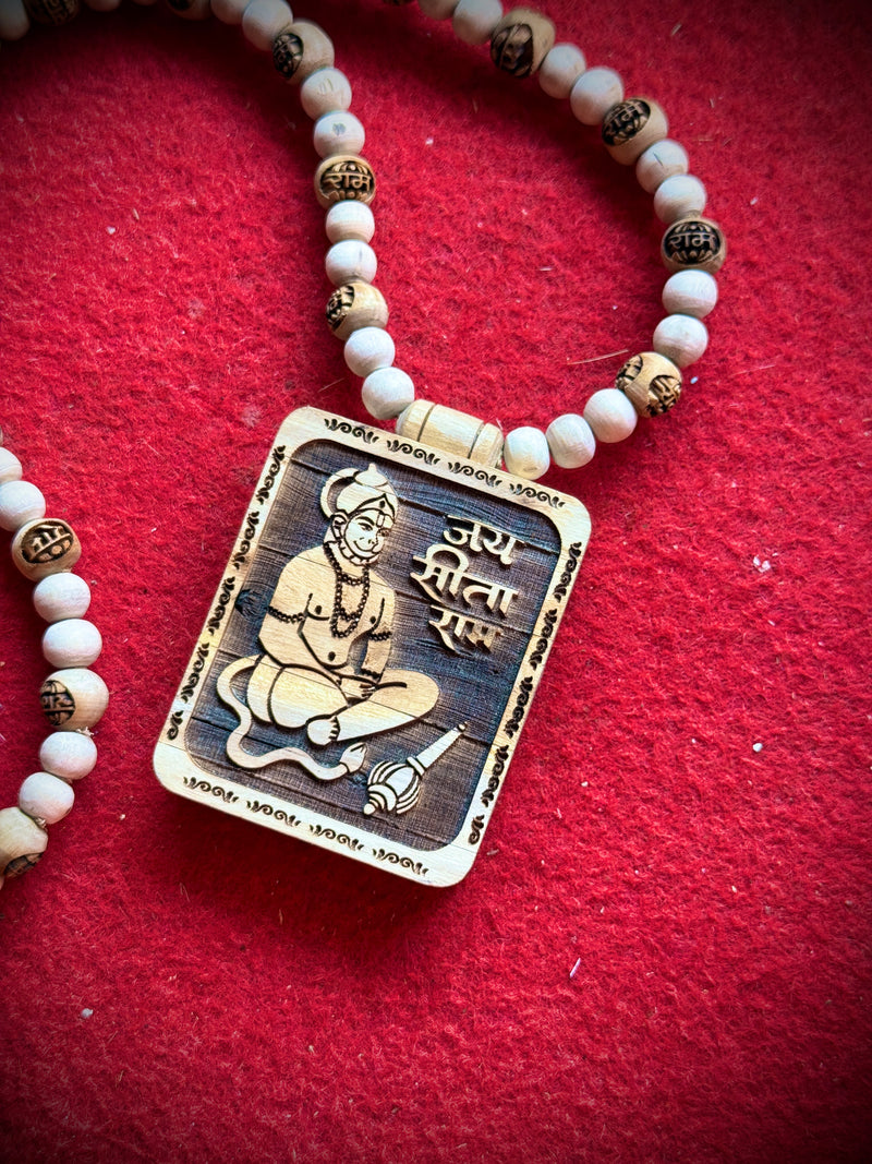 Hanuman ji tulsi lockit , Ram name beads mala [22inch]