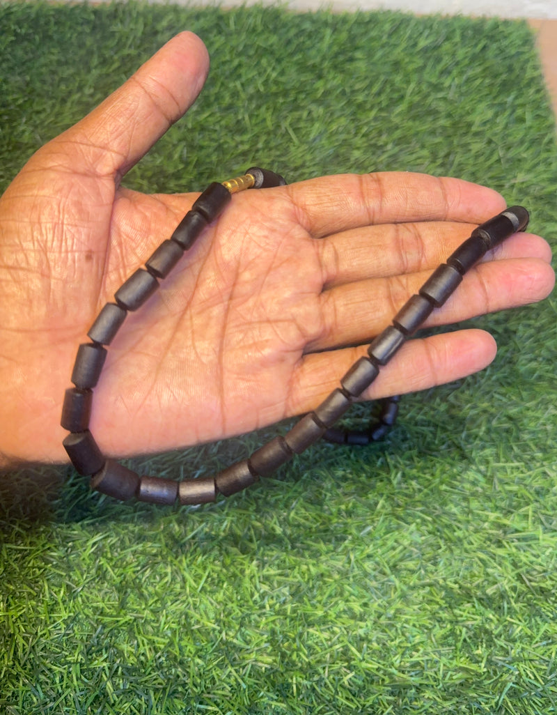 2 Round Original Black beads Tulsi ￼mala pyarovrindavanstore.com