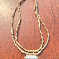 2 Round Silver Kavch Fill Brajraj &Barik Kanthi Mala (32 Inch) Original Tulsi mala   pyarovrindavanstore￼