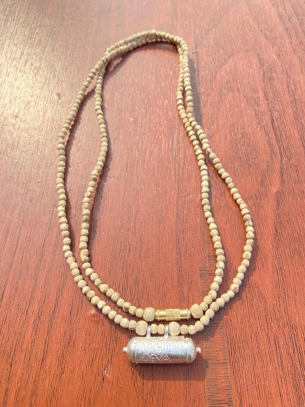 2 Round Silver Kavch Fill Brajraj &Barik Kanthi Mala (32 Inch) Original Tulsi mala   pyarovrindavanstore￼