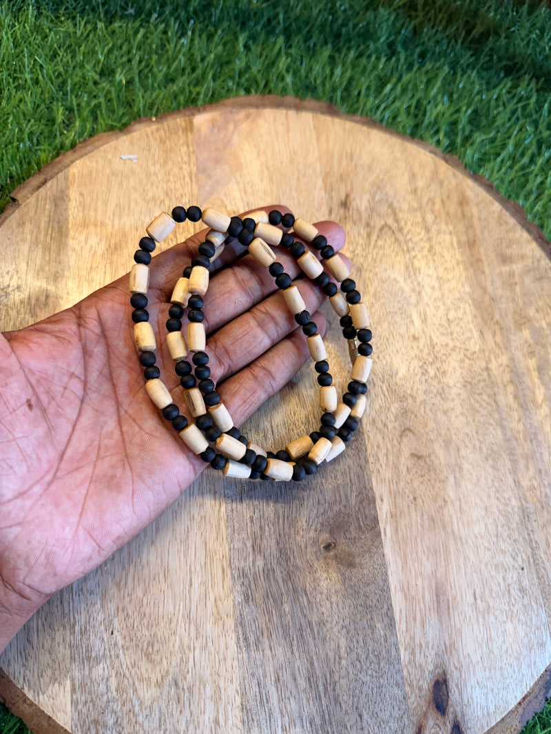 Black & white tulsi beats 2 Round Original tulsi mala