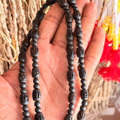 2 Round Radha naam Black beads Original Tulsi kanthi mala tulsimala