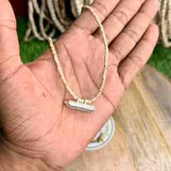 Small Beads Original Tulsi Kanthi Mala | Silver Locket with Narayan Kavach & Braj Raj | Natural Tulsi Mala