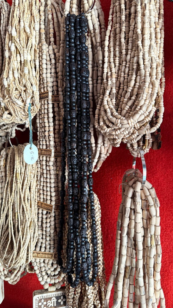 2 Round Radha naam Black beads Original Tulsi kanthi mala tulsimala