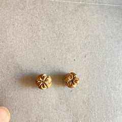 Handmade Tulsi earrings, Kamal shape ￼