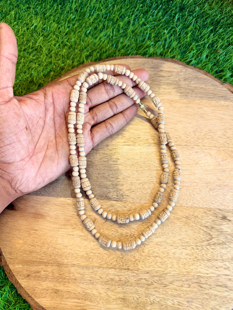 2 Round Handmade Radha naam beads original tulsi Kanthi mala