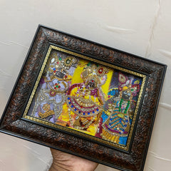 Hand crafted singer Radharamanji,radhaVallabhJi ,bankebihariji Chitrapat Seva