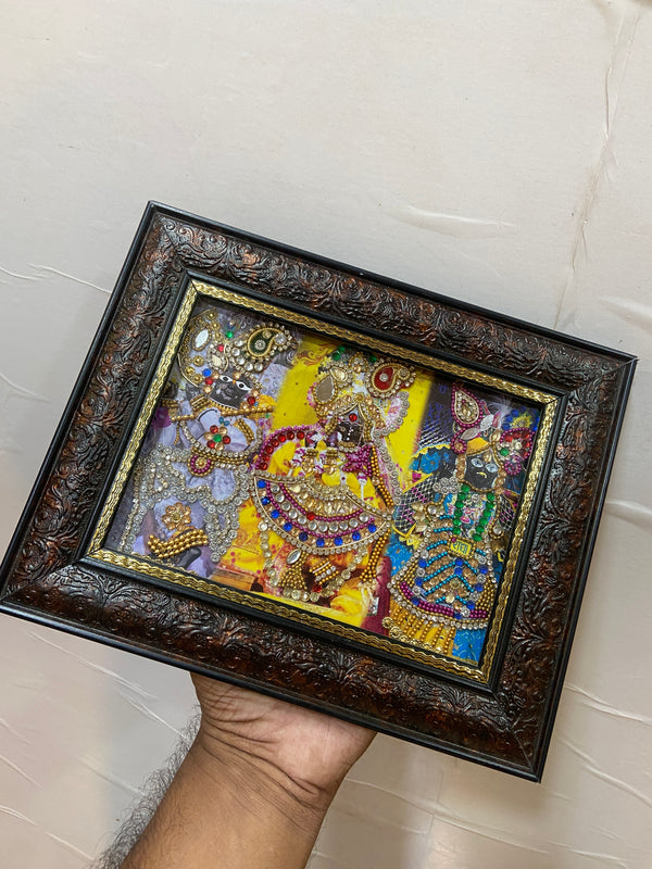 Hand crafted singer Radharamanji,radhaVallabhJi ,bankebihariji Chitrapat Seva