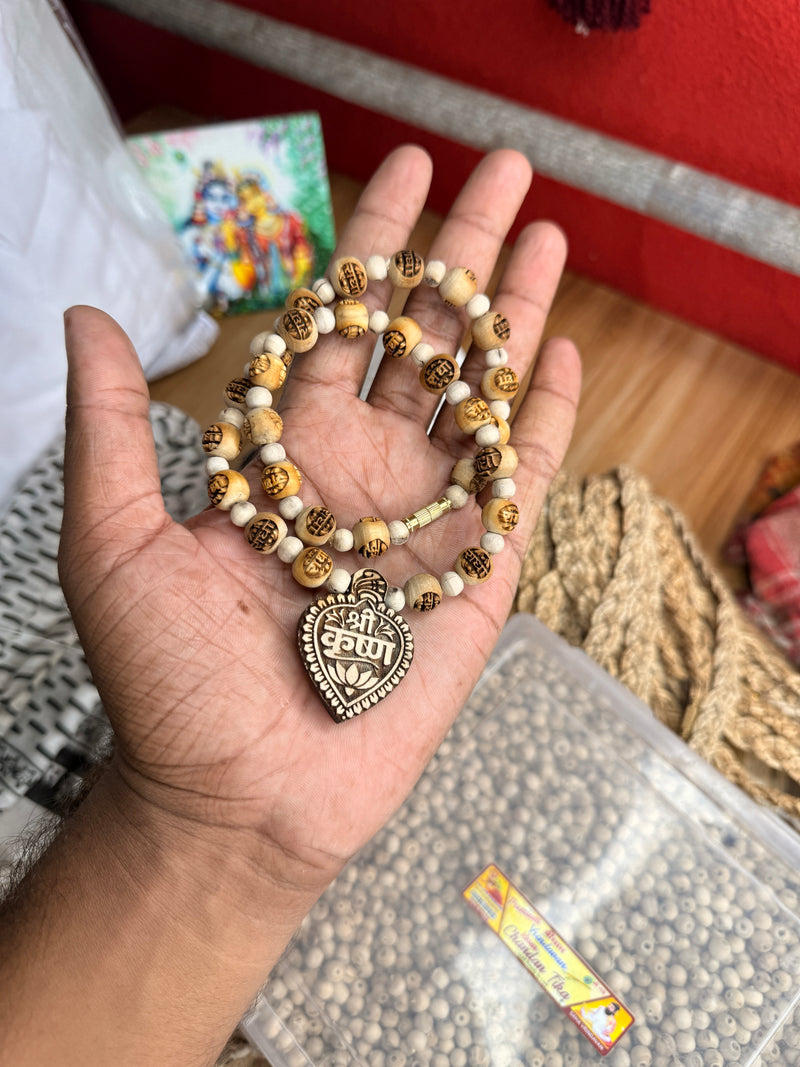 Shree Krishn lockit & Radha naam tulsi beads original tulsi mala