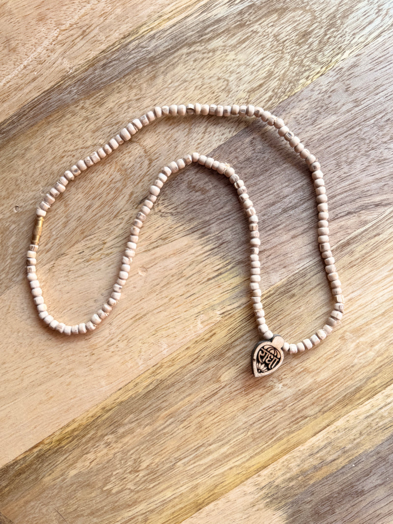Radha Naam Small Tulsi Locket & Original Tulsi Kanthi Mala | Handmade Natural Tulsi Necklace | Pyaro Vrindavan Store