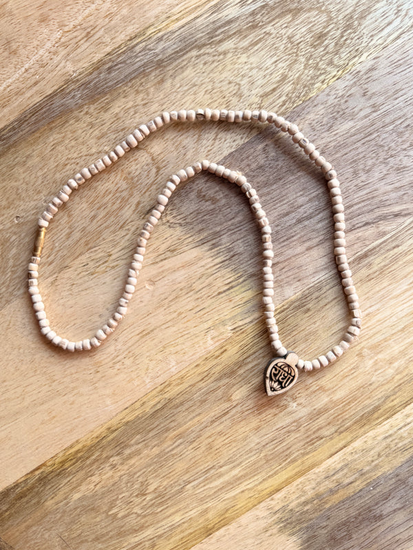 Radha Naam Small Tulsi Locket & Original Tulsi Kanthi Mala | Handmade Natural Tulsi Necklace | Pyaro Vrindavan Store