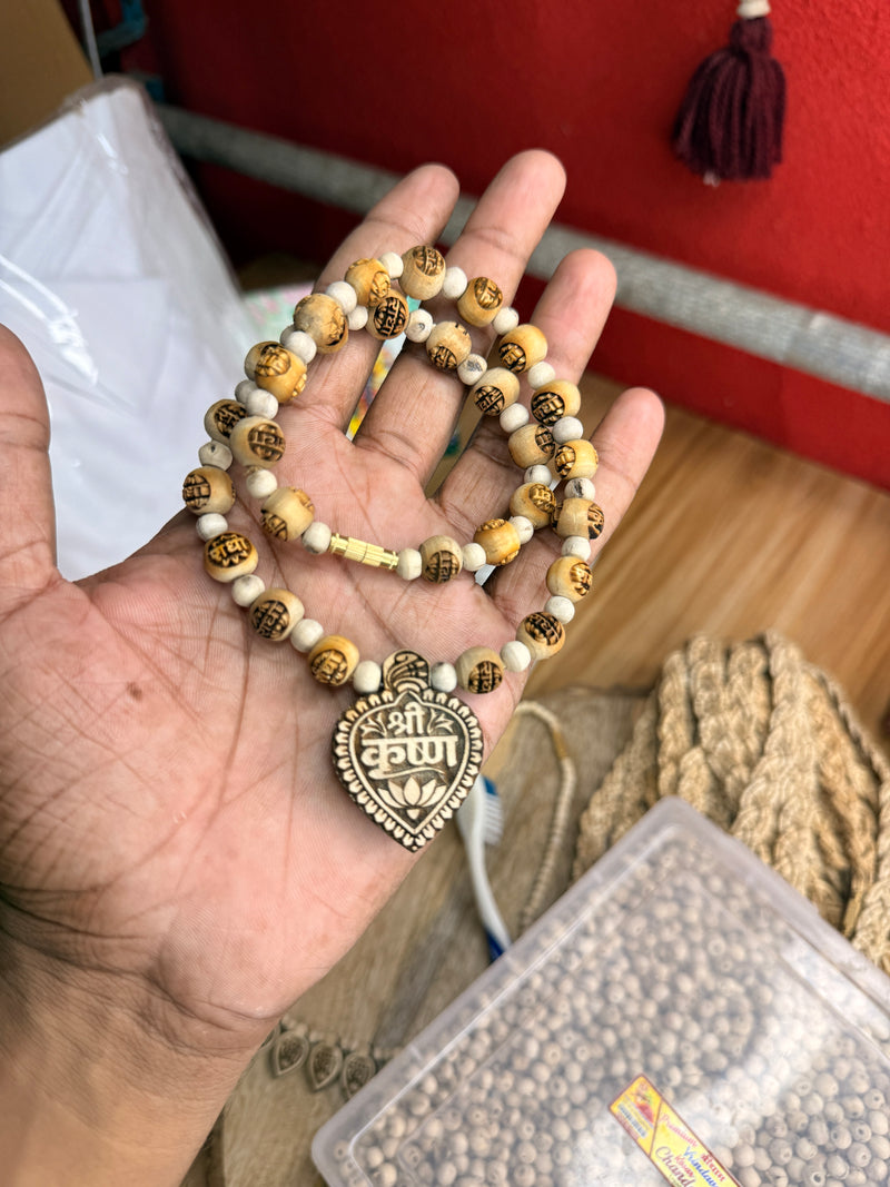 Shree Krishn lockit & Radha naam tulsi beads original tulsi mala