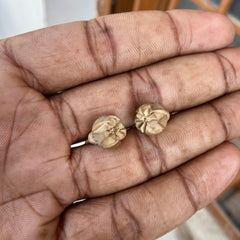 Handmade Tulsi earrings, Kamal shape ￼