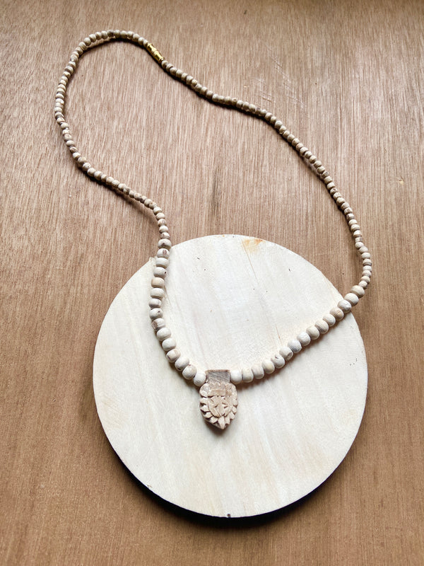 Radha Small Handemade Tulsi 🌿 Locket Round Beads And Barik Beads Kanthi Mala ( 18 inch ) original Tulsi Mala ￼