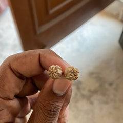 Handmade Tulsi earrings, Kamal shape ￼