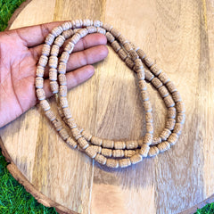 Handmade Radha Naam Beads 3 Round Original Tulsi Kanthi Mala | Natural Tulsi Necklace | Pyaro Vrindavan Store