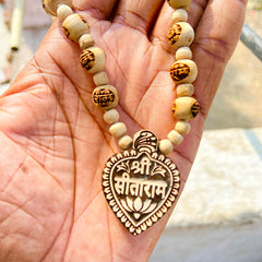 Shree Sitaramlocate and ram name Beads original Tulsi Mala ￼( 18 inch )