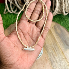 Small Beads Original Tulsi Kanthi Mala | Silver Locket with Narayan Kavach & Braj Raj | Natural Tulsi Mala