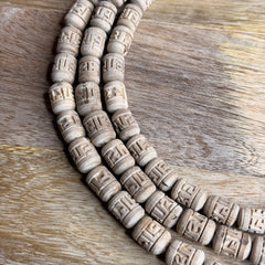 3 Round Shri ji Charan Bhaktmaal Locket & Radha Name Handcrafted Tulsi Beads Kanthi Mala
