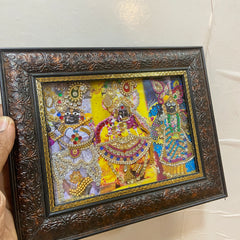 Hand crafted singer Radharamanji,radhaVallabhJi ,bankebihariji Chitrapat Seva